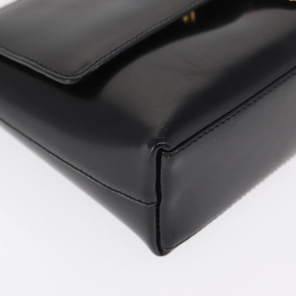GUCCI Shoulder Bag Patent leather Black Gold 007 3444 0282 Auth bs33025