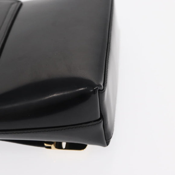 GUCCI Shoulder Bag Patent leather Black Gold 007 3444 0282 Auth bs33025