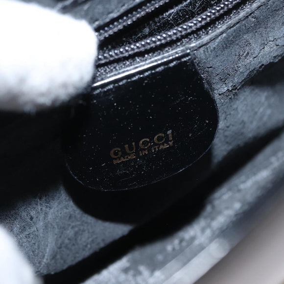 GUCCI Shoulder Bag Patent leather Black Gold 007 3444 0282 Auth bs33025
