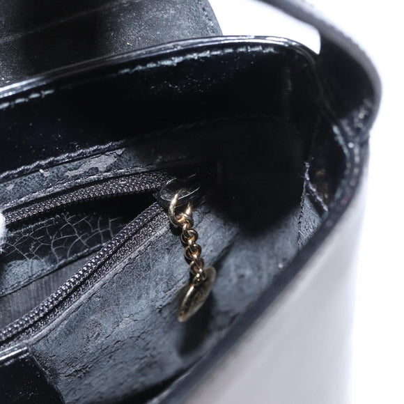 GUCCI Shoulder Bag Patent leather Black Gold 007 3444 0282 Auth bs33025