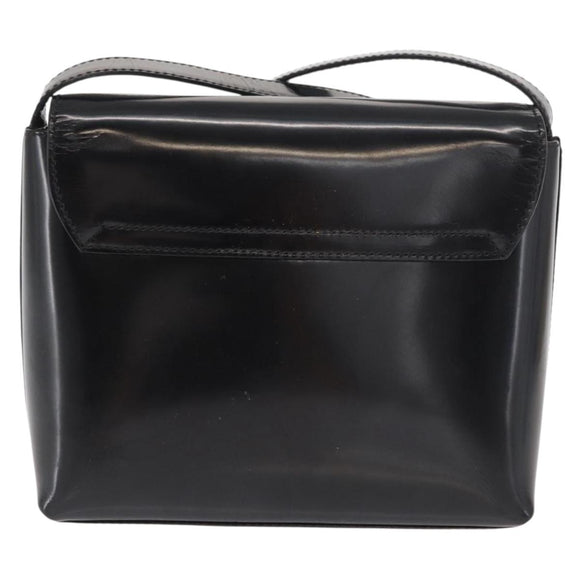 GUCCI Shoulder Bag Patent leather Black Gold 007 3444 0282 Auth bs33025