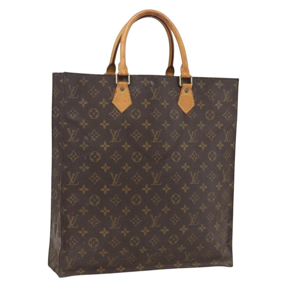 LOUIS VUITTON Monogram Sac Plat Hand Bag M51140 LV Auth bs33031