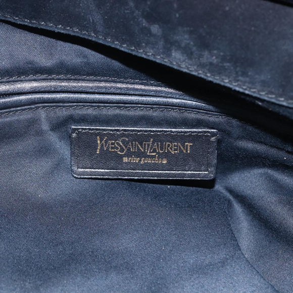 SAINT LAURENT Tragetasche Lackleder Schwarz Gold 175884 Auth bs33038