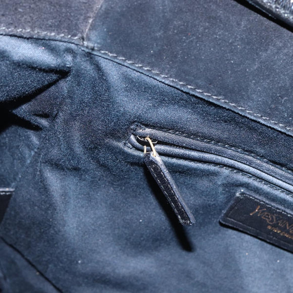 SAINT LAURENT Tragetasche Lackleder Schwarz Gold 175884 Auth bs33038