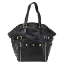 SAINT LAURENT Tragetasche Lackleder Schwarz Gold 175884 Auth bs33038-2