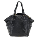 SAINT LAURENT Tragetasche Lackleder Schwarz Gold 175884 Auth bs33038-3