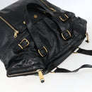 SAINT LAURENT Tragetasche Lackleder Schwarz Gold 175884 Auth bs33038-6