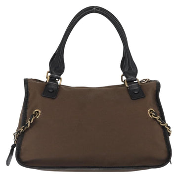 Chloe Harley Hand Bag Canvas Leather Brown Gold Auth bs33039 - 0