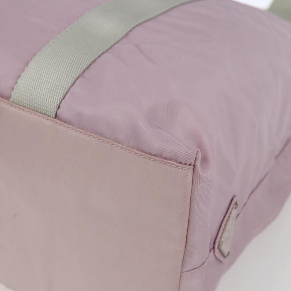 PRADA Tote Bag Nylon Pink Silver Auth bs33040