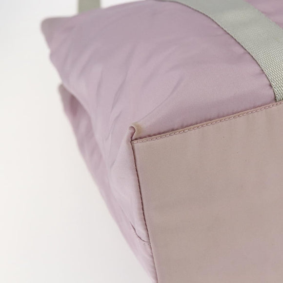 PRADA Tote Bag Nylon Pink Silver Auth bs33040