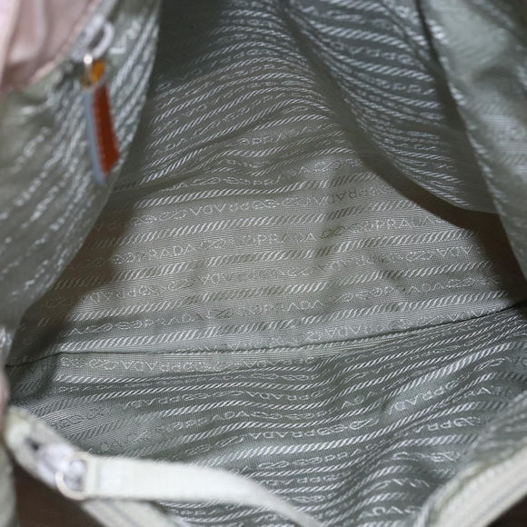 PRADA Tote Bag Nylon Pink Silver Auth bs33040