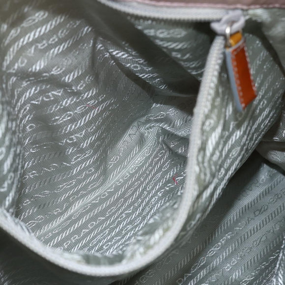 PRADA Tote Bag Nylon Pink Silver Auth bs33040