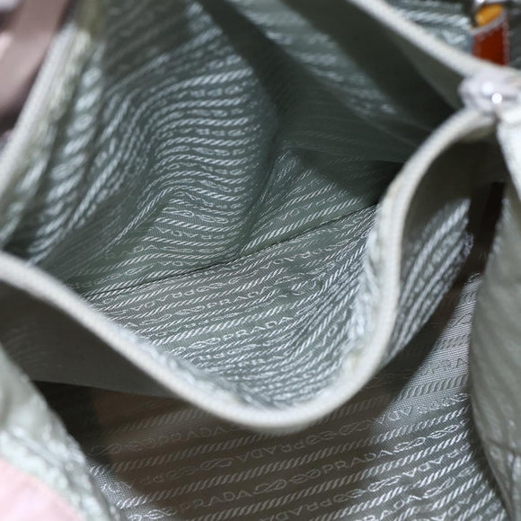 PRADA Tote Bag Nylon Pink Silver Auth bs33040