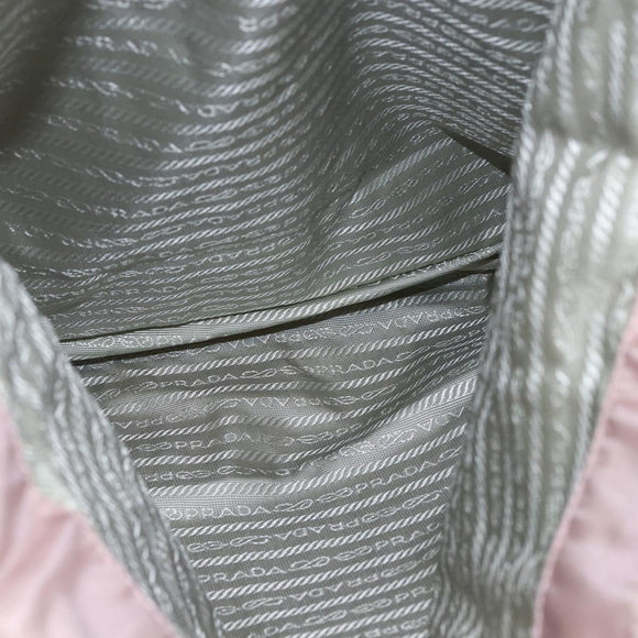 PRADA Tote Bag Nylon Pink Silver Auth bs33040