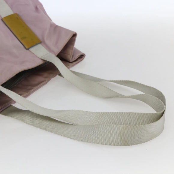 PRADA Tote Bag Nylon Pink Silver Auth bs33040