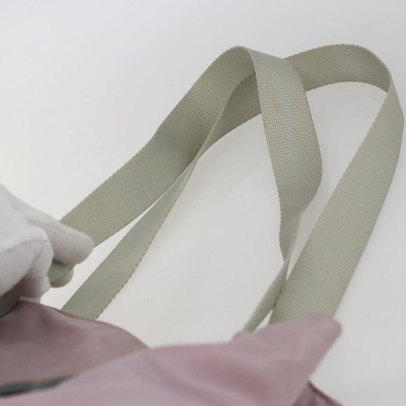 PRADA Tote Bag Nylon Pink Silver Auth bs33040