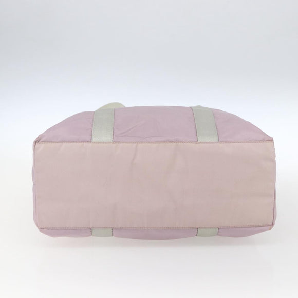 PRADA Tote Bag Nylon Pink Silver Auth bs33040