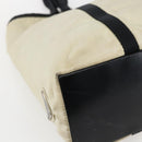 PRADA Tote Bag Nylon Cream Silver Auth bs33042-14