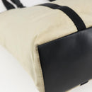 PRADA Tote Bag Nylon Cream Silver Auth bs33042-16