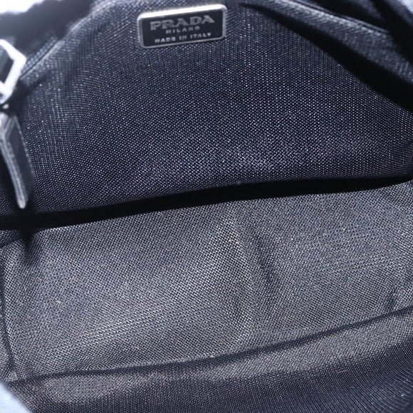 PRADA Tote Bag Nylon Cream Silver Auth bs33042