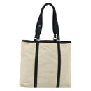 PRADA Tote Bag Nylon Cream Silver Auth bs33042-13
