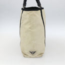 PRADA Tote Bag Nylon Cream Silver Auth bs33042-3