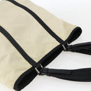 PRADA Tote Bag Nylon Cream Silver Auth bs33042-6