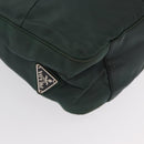 PRADA Tote Bag Nylon Khaki Silver Auth bs33043-9