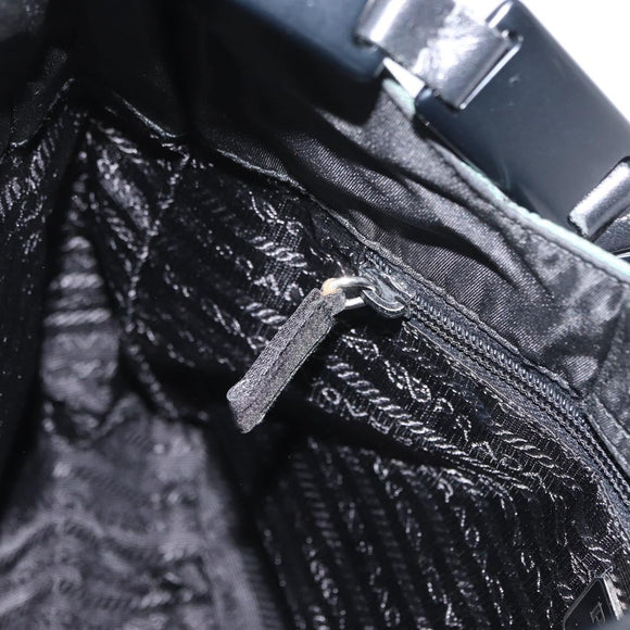 PRADA Tote Bag Nylon Khaki Silver Auth bs33043