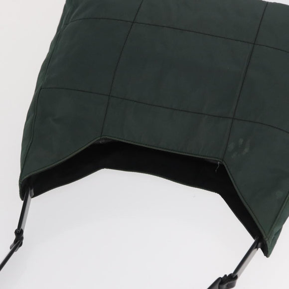 PRADA Tote Bag Nylon Khaki Silver Auth bs33043