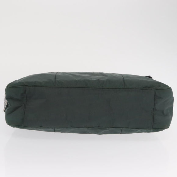 PRADA Tote Bag Nylon Khaki Silver Auth bs33043