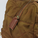 PRADA Chain Shoulder Bag Nylon Brown Gold Auth bs33044-10