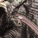PRADA Chain Shoulder Bag Nylon Brown Gold Auth bs33044-21