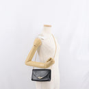 CARTIER Chain Shoulder Bag Leather Navy Gold Auth bs33045-22