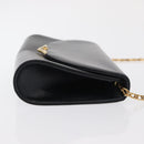 CARTIER Chain Shoulder Bag Leather Navy Gold Auth bs33045-5
