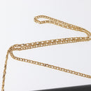 CARTIER Chain Shoulder Bag Leather Navy Gold Auth bs33045-9