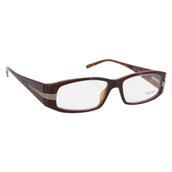 PRADA Glasses plastic Brown Auth bs33046