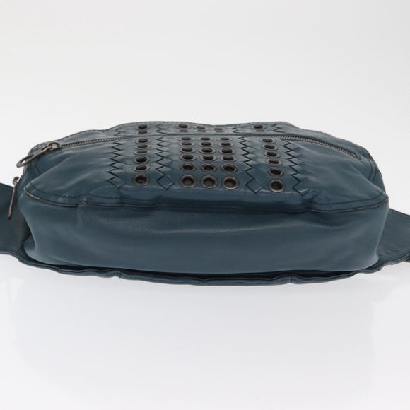 BOTTEGA VENETA INTRECCIATO Body Bag Leather Blue Auth bs33047