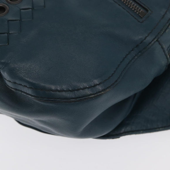 BOTTEGA VENETA INTRECCIATO Body Bag Leather Blue Auth bs33047