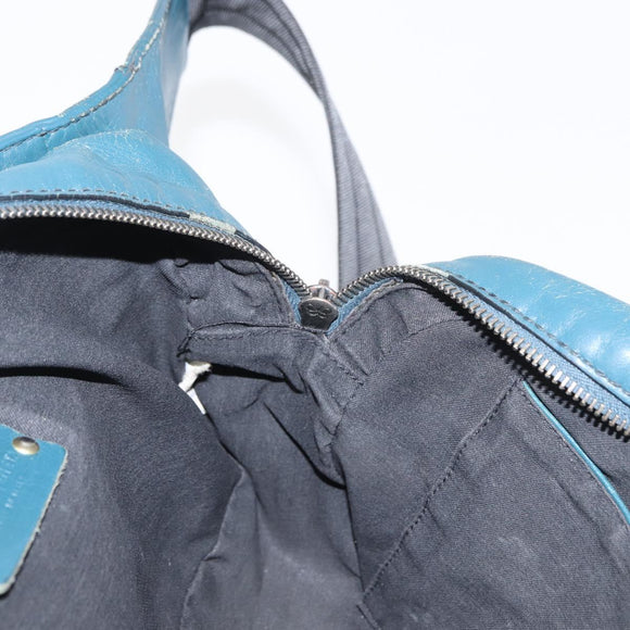 BOTTEGA VENETA INTRECCIATO Body Bag Leather Blue Auth bs33047
