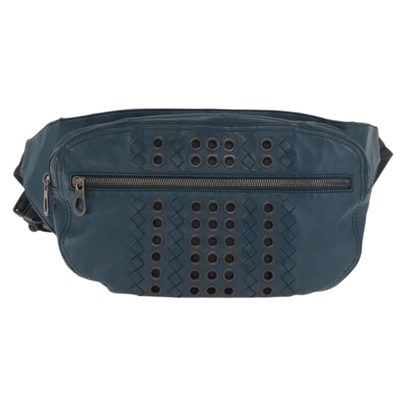 BOTTEGA VENETA INTRECCIATO Body Bag Leather Blue Auth bs33047