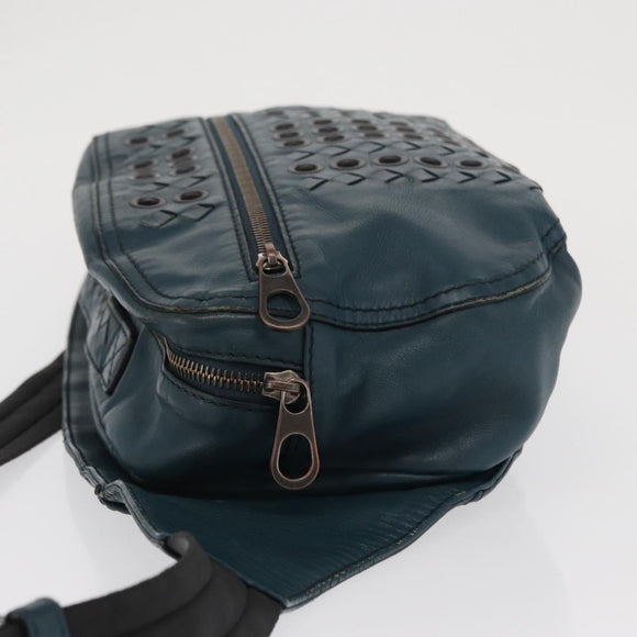 BOTTEGA VENETA INTRECCIATO Body Bag Leather Blue Auth bs33047