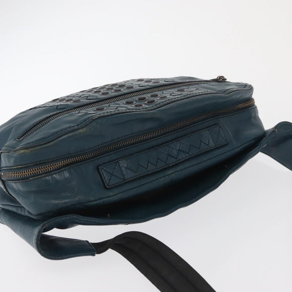 BOTTEGA VENETA INTRECCIATO Body Bag Leather Blue Auth bs33047