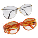 Christian Dior Sunglasses plastic 2 Set Brown Silver Auth bs33050-1