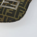 FENDI Zucca Canvas Hand Bag Brown Black Silver Auth bs33057-9