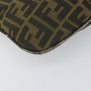 FENDI Zucca Canvas Hand Bag Brown Black Silver Auth bs33057-14