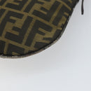 FENDI Zucca Canvas Hand Bag Brown Black Silver Auth bs33057-15