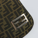 FENDI Zucca Canvas Hand Bag Brown Black Silver Auth bs33057-17