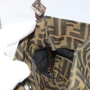 FENDI Zucca Canvas Hand Bag Brown Black Silver Auth bs33057-19
