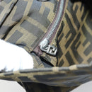 FENDI Zucca Canvas Hand Bag Brown Black Silver Auth bs33057-21